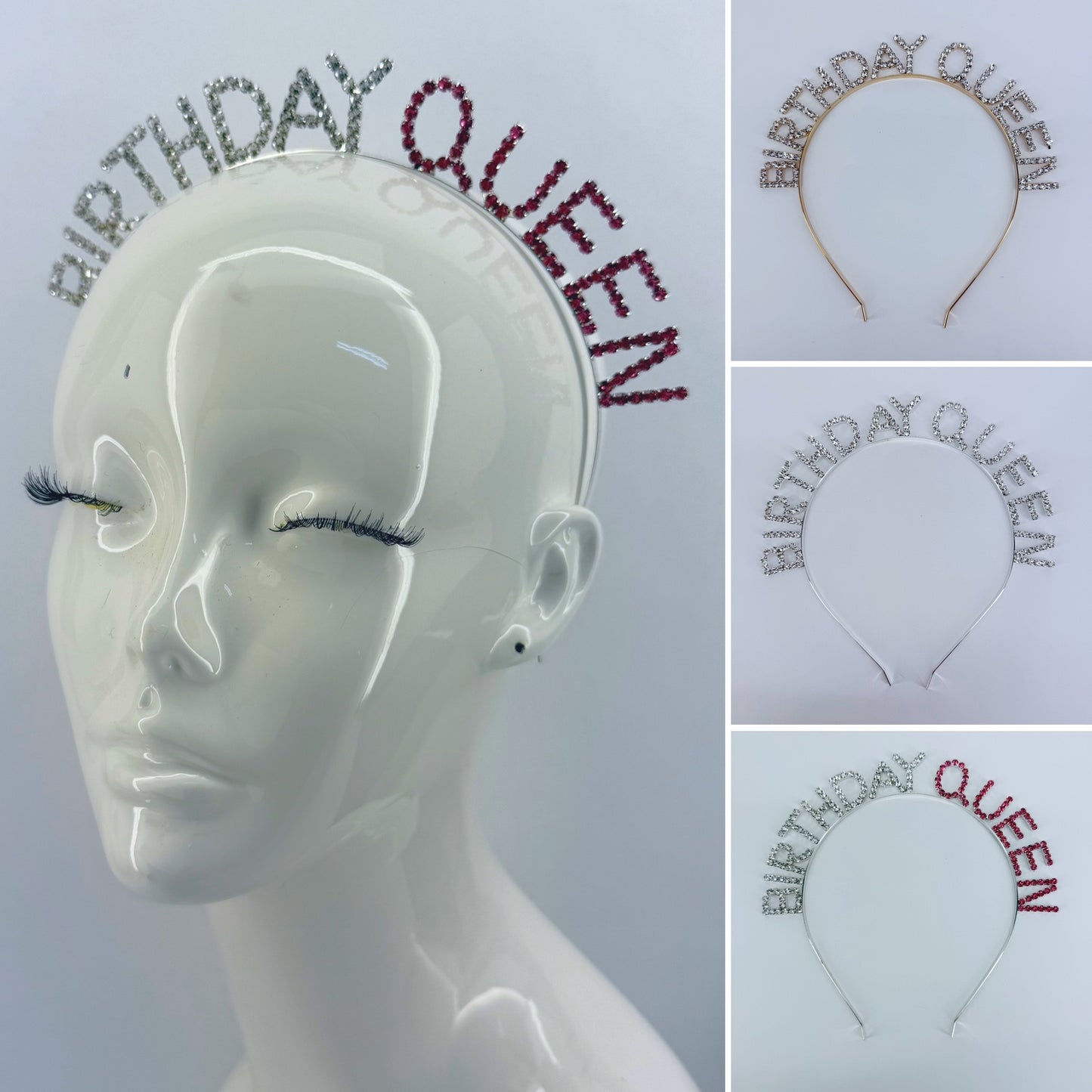 Gold, Silver or Pink Finish Birthday Queen Headband