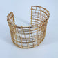 Gold Finish Twisted Layered Adjustable Cuff Bracelet