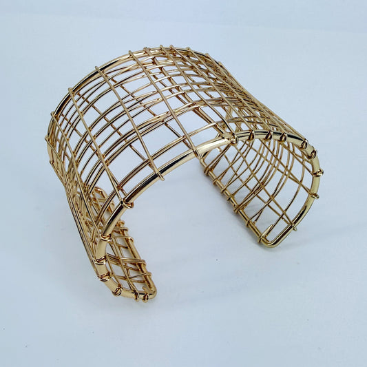Gold Finish Twisted Layered Adjustable Cuff Bracelet