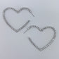 Hoop Rhinestones Heart Shape Earrings