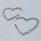 Hoop Rhinestones Heart Shape Earrings