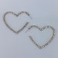 Hoop Rhinestones Heart Shape Earrings