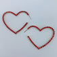 Hoop Rhinestones Heart Shape Earrings