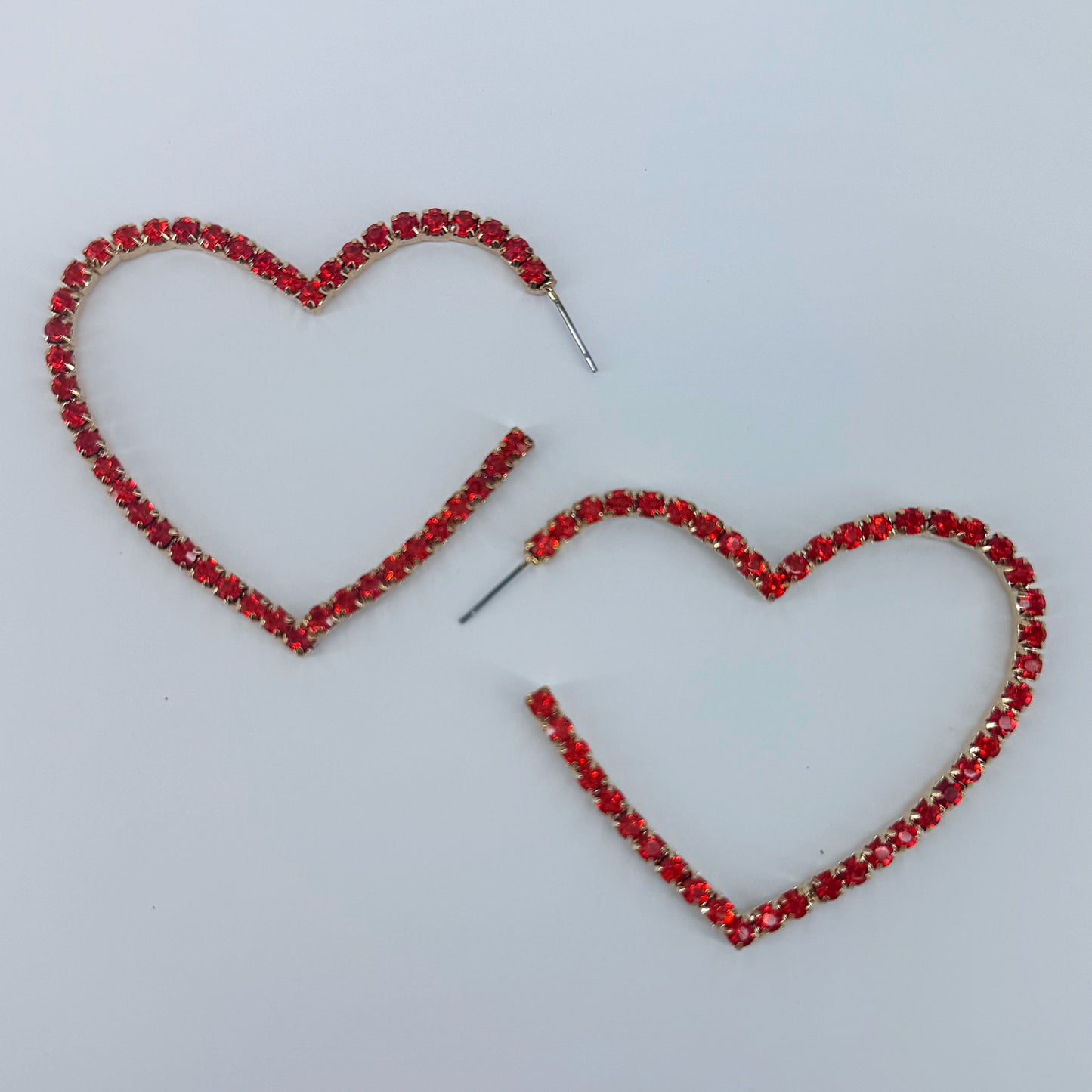 Hoop Rhinestones Heart Shape Earrings
