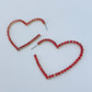 Hoop Rhinestones Heart Shape Earrings