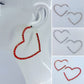 Hoop Rhinestones Heart Shape Earrings