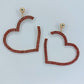 Post Back With Rhinestones Heart Shape Dangle
