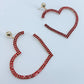 Post Back With Rhinestones Heart Shape Dangle