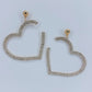 Post Back With Rhinestones Heart Shape Dangle