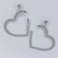 Post Back With Rhinestones Heart Shape Dangle