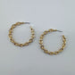 40mm Gold Finish Link Chain Hoop Earrings
