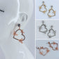 Rhinestone Post Back With Heart Shape Rhinestones Design And Butterfly Dangle