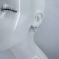 Velveteen Fluffy Kitty Cat Silver Finish Stud Earrings