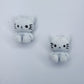Velveteen Fluffy Kitty Cat Silver Finish Stud Earrings