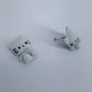 Velveteen Fluffy Kitty Cat Silver Finish Stud Earrings