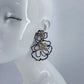 Gold Finish Fabric And Stones Flower Design Post Back Earrings