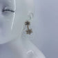 Gold Finish Fabric And Stones Flower Design Post Back Earrings