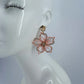 Fabric Flower and Rhinestone Gold Finish Post Back Earrings
