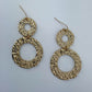Gold Or Silver Finish Fish Hook Earrings With Tailored Hammered Texture Circles Design