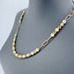 Tailored Bead With Paper Clip Chain Gold Finish Necklace