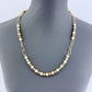 Tailored Bead With Paper Clip Chain Gold Finish Necklace