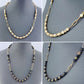 Tailored Bead With Paper Clip Chain Gold Finish Necklace