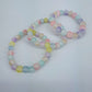 Triple Stretchy Multi Color Glass Bead Bracelet