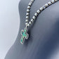 Long Pearls Necklace With Abalone Garden Cross Pendant