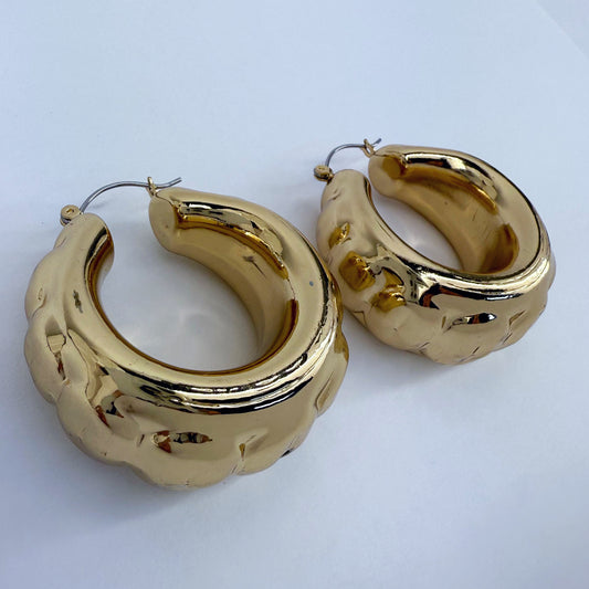 Tailored Texture Hoop Earrings