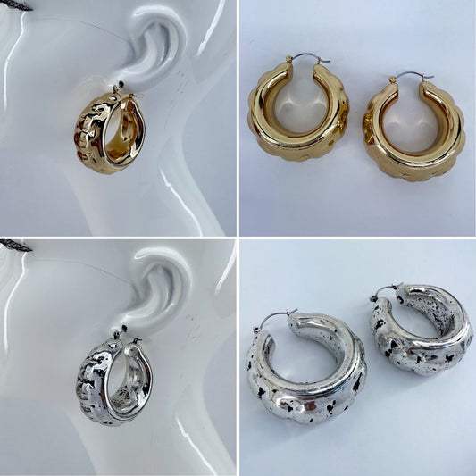 Tailored Texture Hoop Earrings