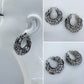 Silver Finish Tailored Hoop Earrings With Classic Western Pattern Design