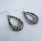 Silver Finish Fish Hook Earrings With Tailored Abalone Teardrop Dangle Design