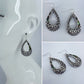 Silver Finish Fish Hook Earrings With Tailored Abalone Teardrop Dangle Design