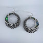 Silver Finish Fish Hook Earring With Abalone Circle Design Dangle