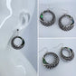 Silver Finish Fish Hook Earring With Abalone Circle Design Dangle