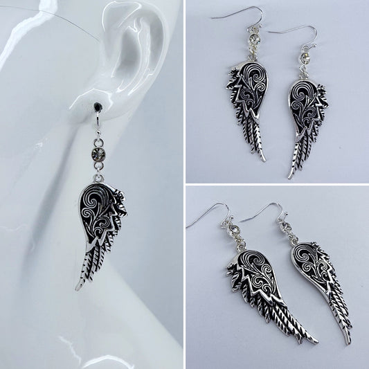 Silver Fish Hooks With A Tailored Wing Design Dangle