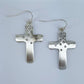 Fish Hook Metal Cross and Rhinestone Dangle
