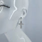 Fish Hook Metal Cross and Rhinestone Dangle