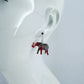 Silver Fish Hook Earrings With Rhinestones Elephant Dangles And Elephant Pendant