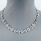 Silver Finish Z-shaped Design Link Chain Necklace