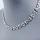 Silver Finish Z-shaped Design Link Chain Necklace