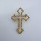 Catholic Cross with Clear Rhinestones Brooch