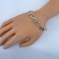 Silver Finish Z-shaped Design Link Chain Bracelet