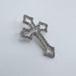 Catholic Cross with Clear Rhinestones Brooch