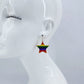 Start Metal Design Earrings With Rainbow Color Come With Gold Or Silver Finish
