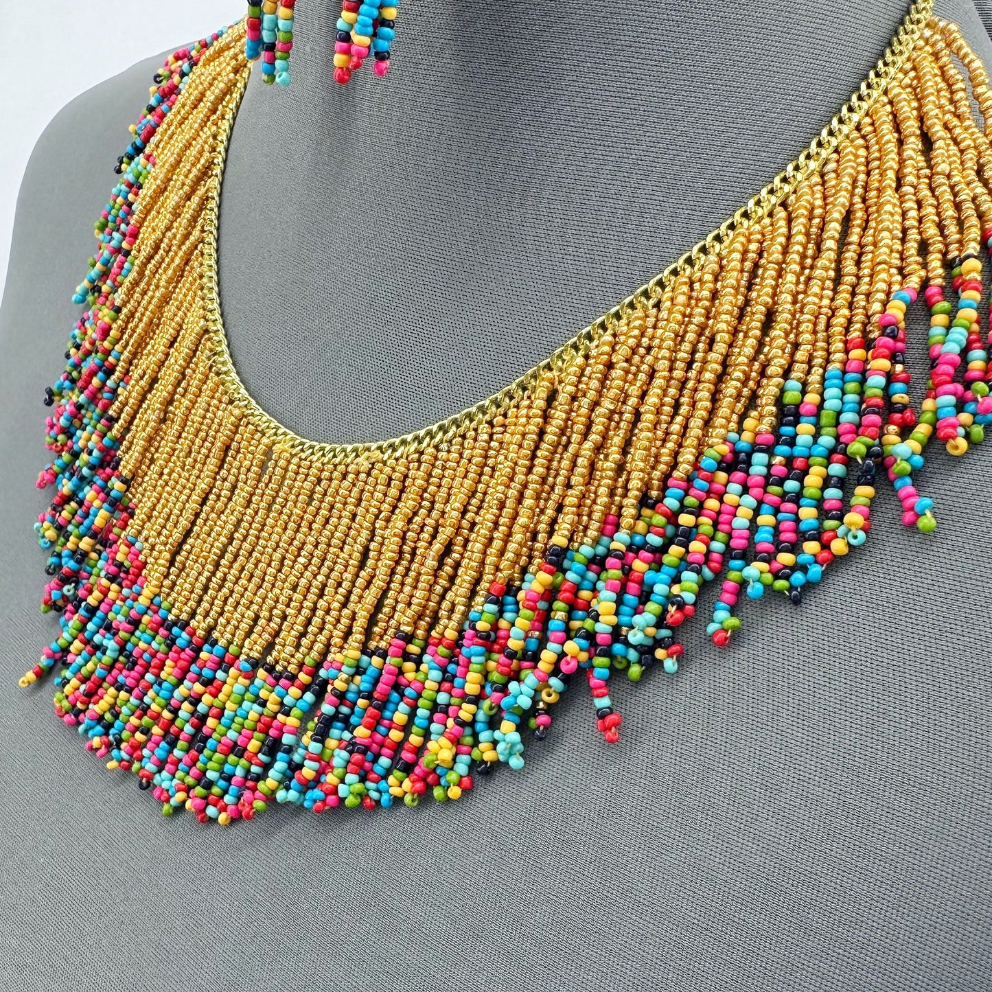 Multicolor Beaded Necklace Set