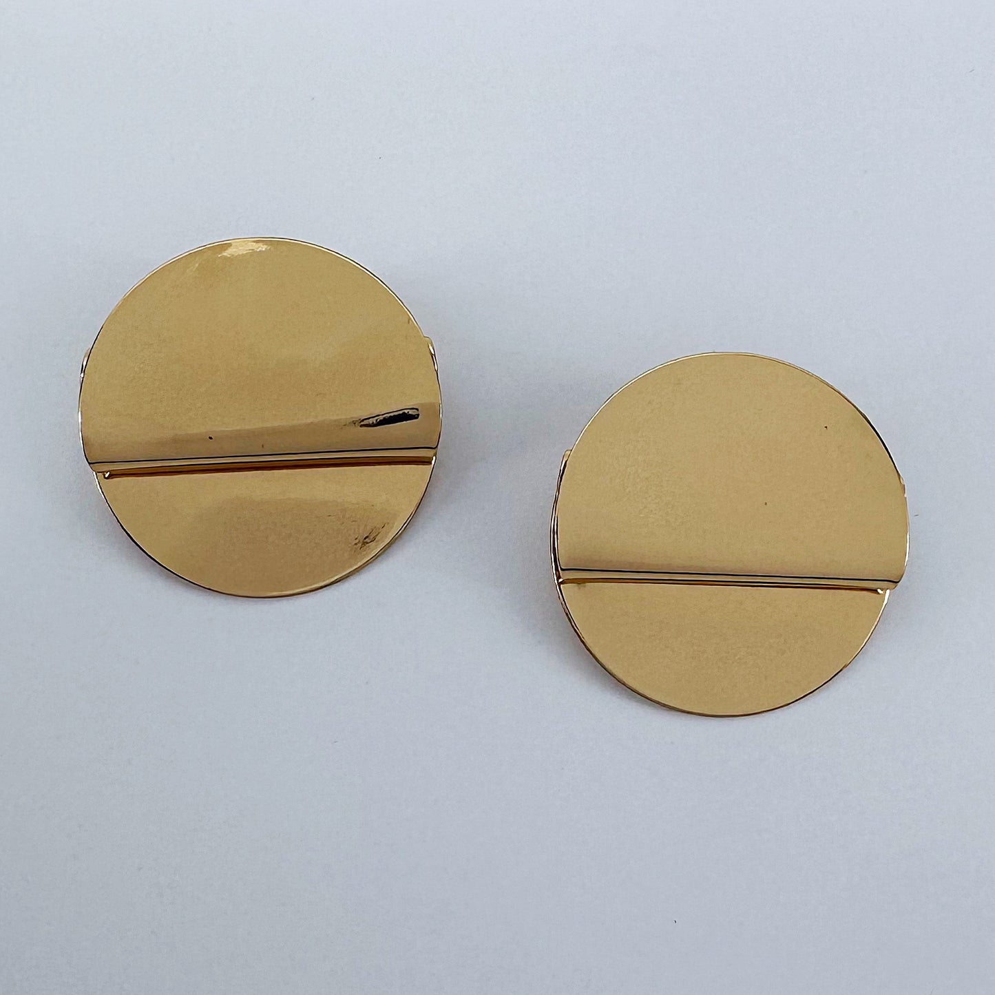 Round Folded Post Back Earrings