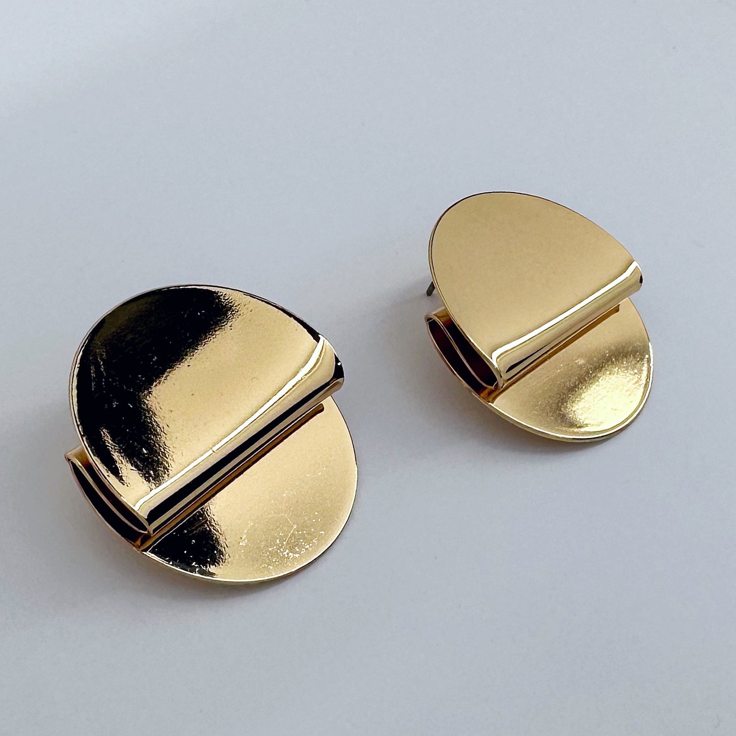 Round Folded Post Back Earrings