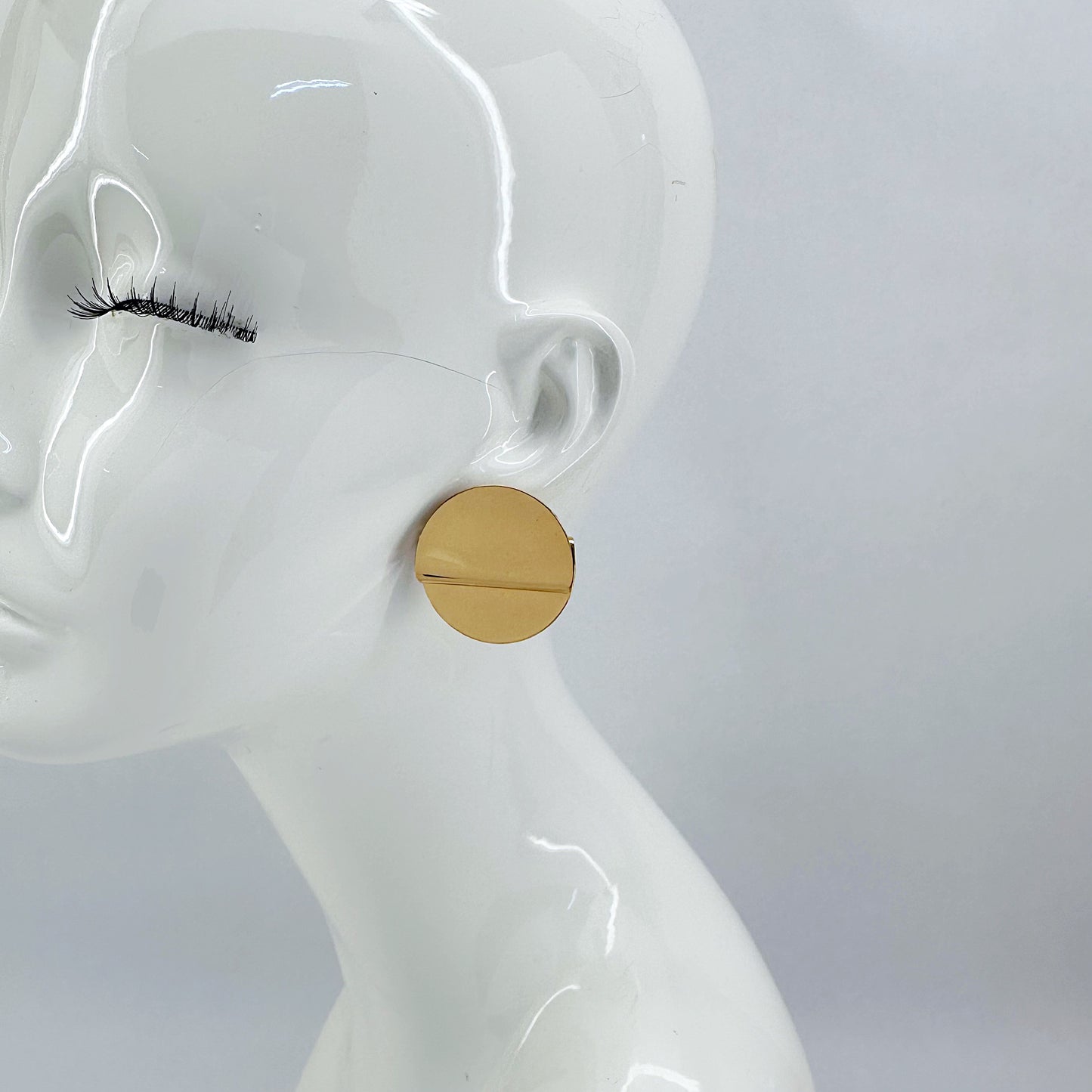 Round Folded Post Back Earrings