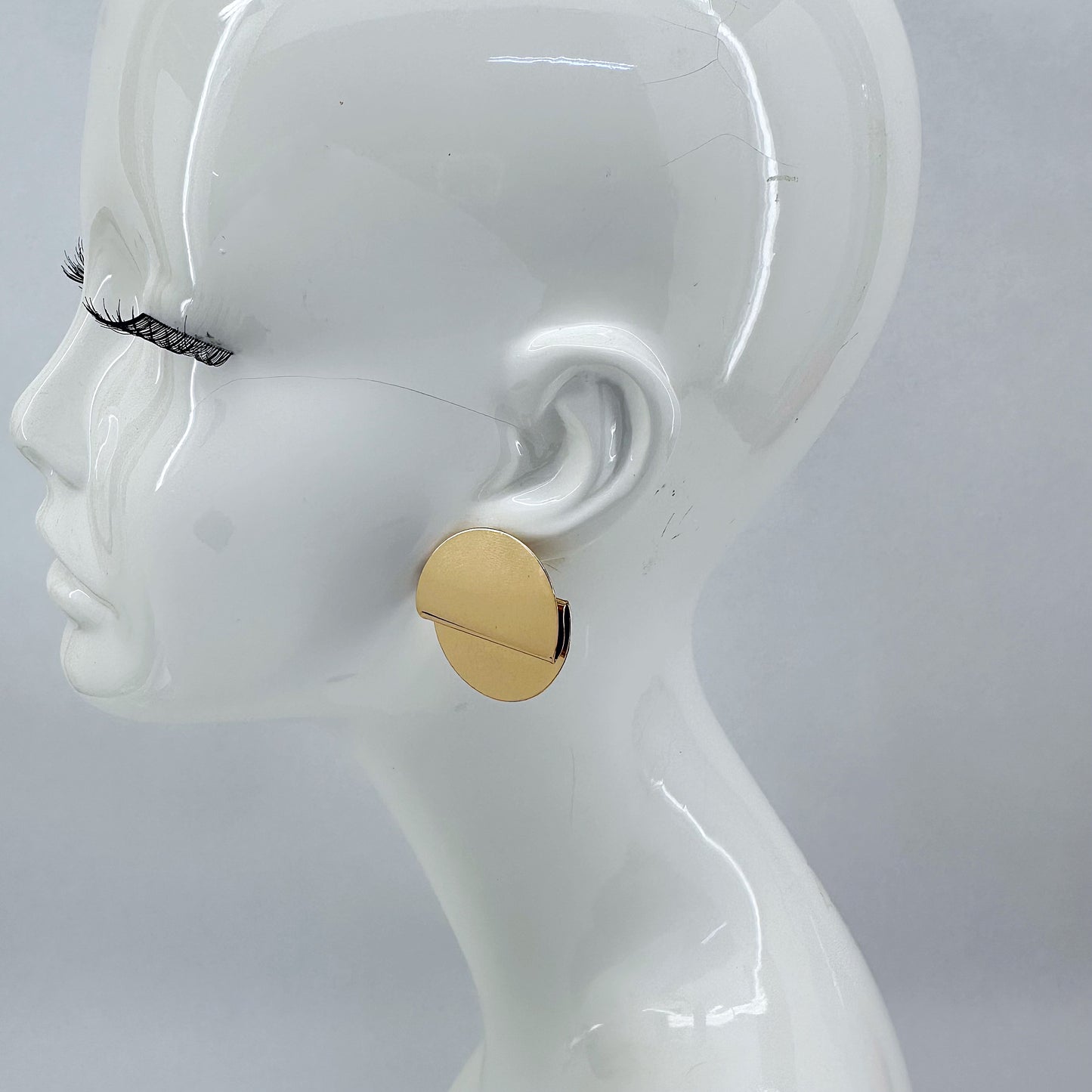 Round Folded Post Back Earrings